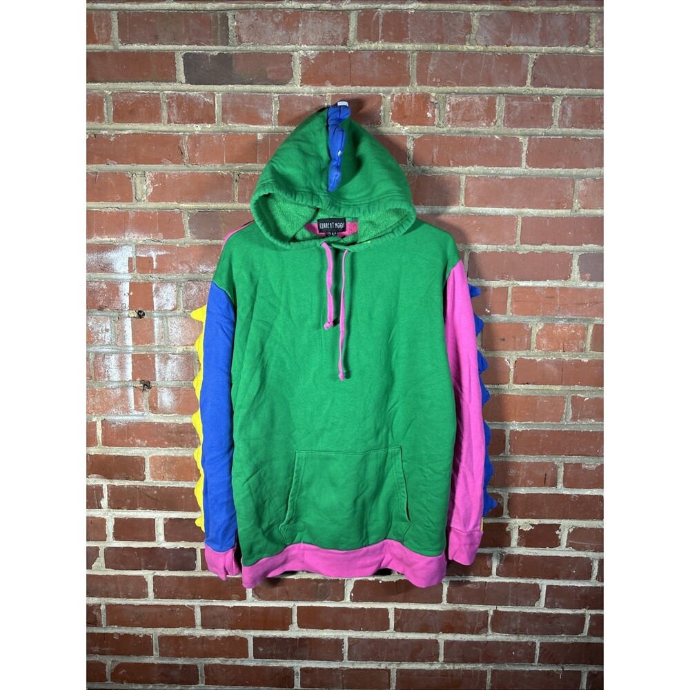 Dolls Kill Current Mood Dino Mighty Colorblock Hoodie Sweater Women's Medium